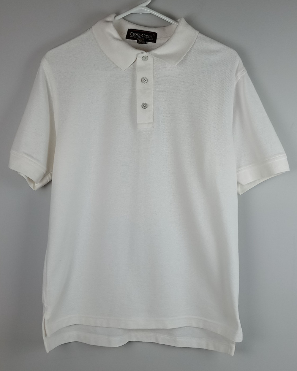 Cross Creek Mens S White Exceptional 100% Cotton Short Sleeve Polo Shirt